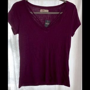 HOLLISTER Ribbed Purple T Shirt NWT